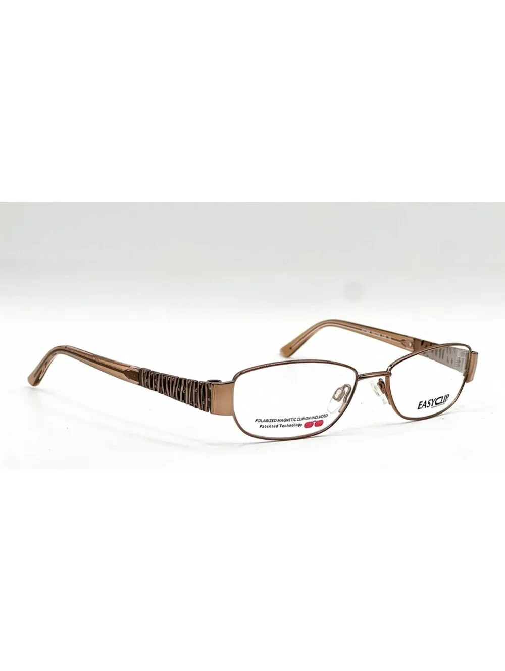 Easyclip Ec166 10 Satin Brown Authentic Eyeglasses W/ Clip 52-16-135